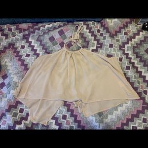 Light purple/tan halter crop top
